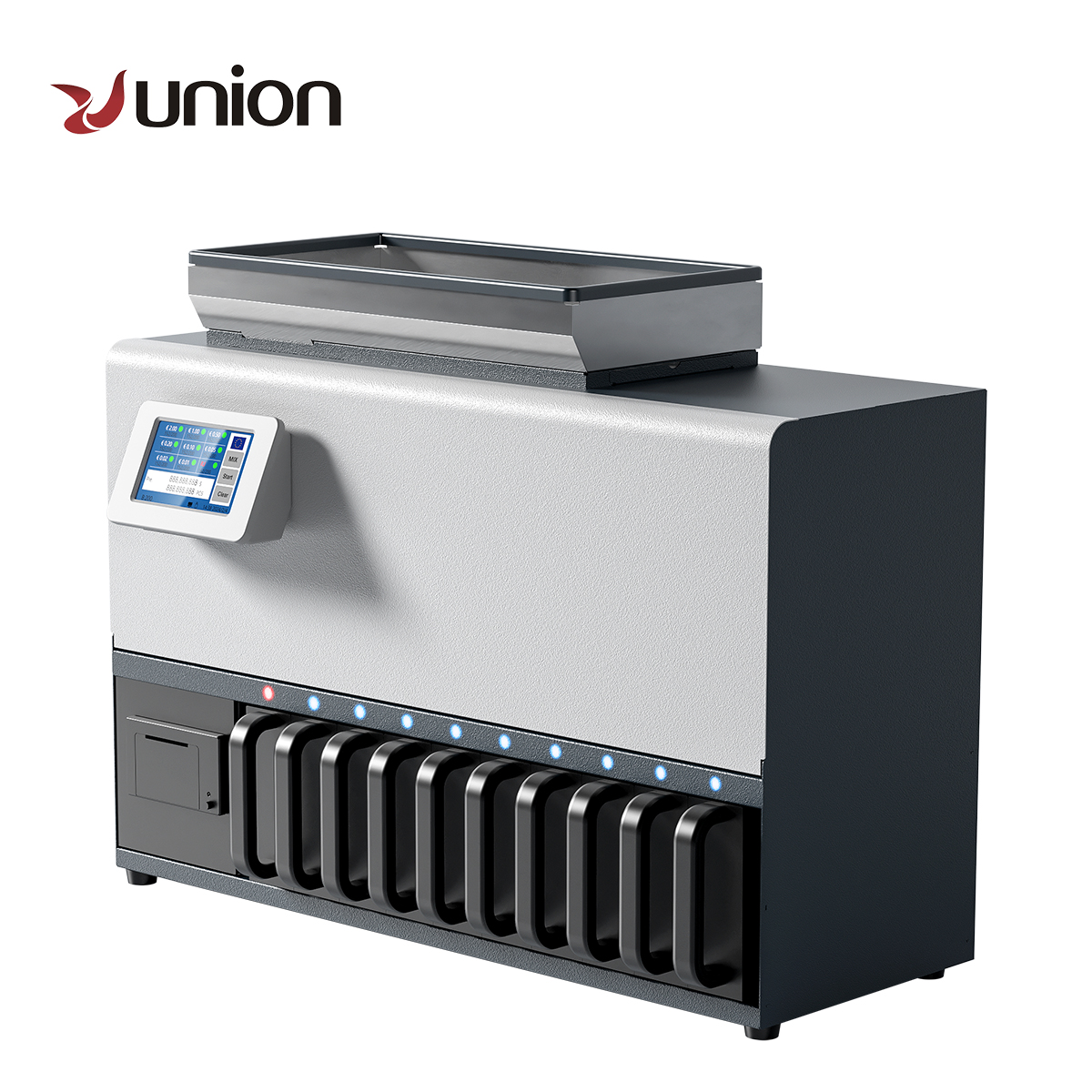Introducing our high-speed 9+1 coin counter with 32 learning channels and a mixed currency multi-denomination coin sorting machine. This innovative coin processing solution is designed to streamline y