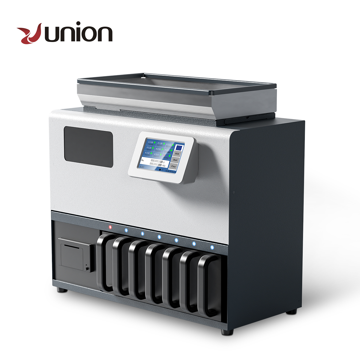 High-Speed 6+1 Bank Coin Counting Machine 600 Coins/Min Sorter Coin Sorting Machine with Touch Screen