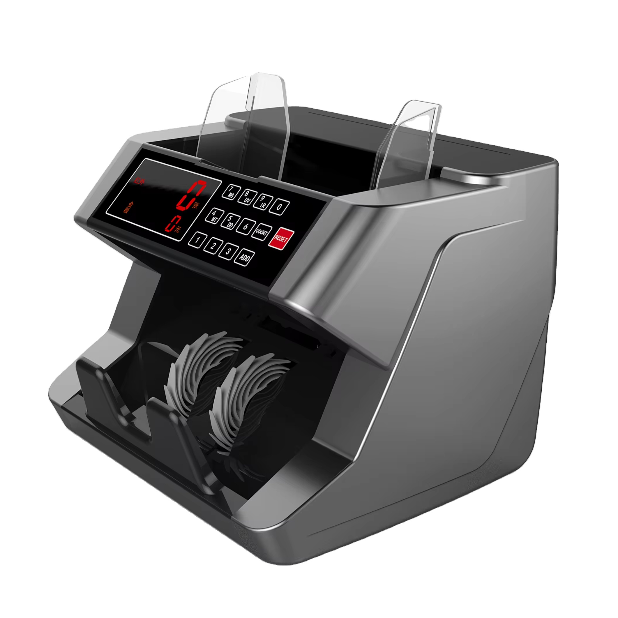 Multi Currency Bill Counting Machine Cash Counting Machine Silver Grey Bill Counter