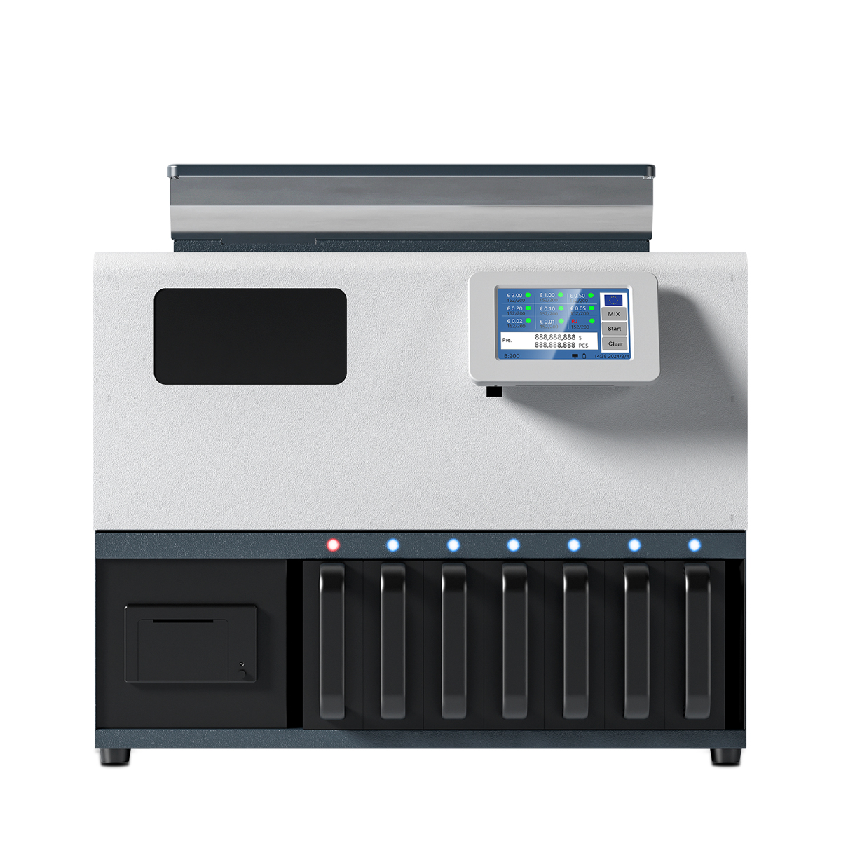 High-Speed 6+1 Bank Coin Counting Machine 600 Coins/Min Sorter Coin Sorting Machine with Touch Screen